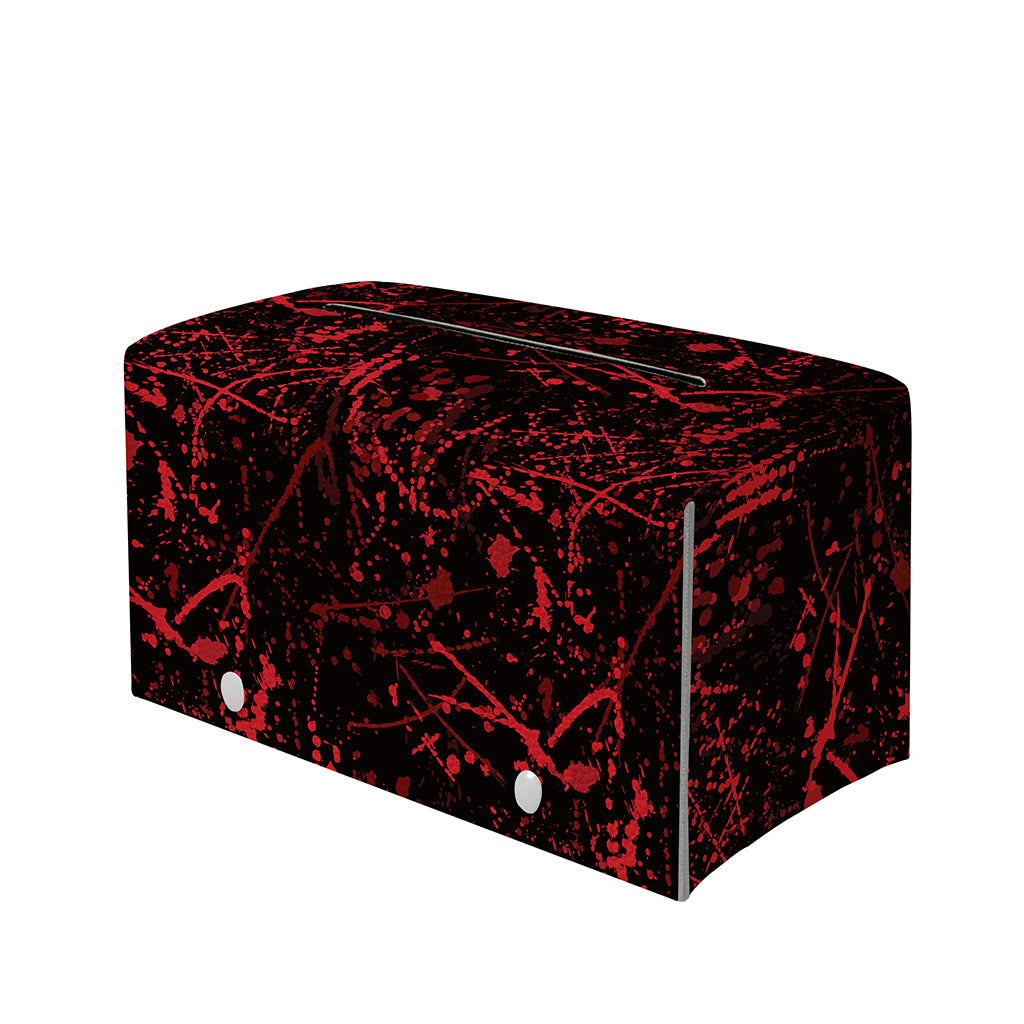 Halloween Red Blood Print Leather Tissue Box Cover