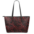 Halloween Red Blood Print Leather Tote Bag With Zipper