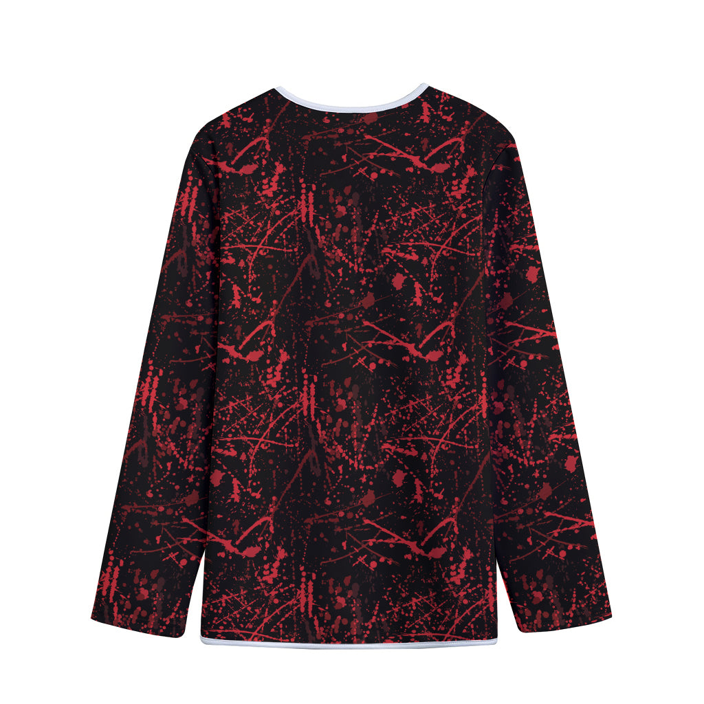 Halloween Red Blood Print Long Sleeve Short Coat