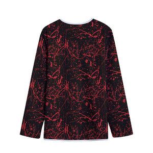 Halloween Red Blood Print Long Sleeve Short Coat