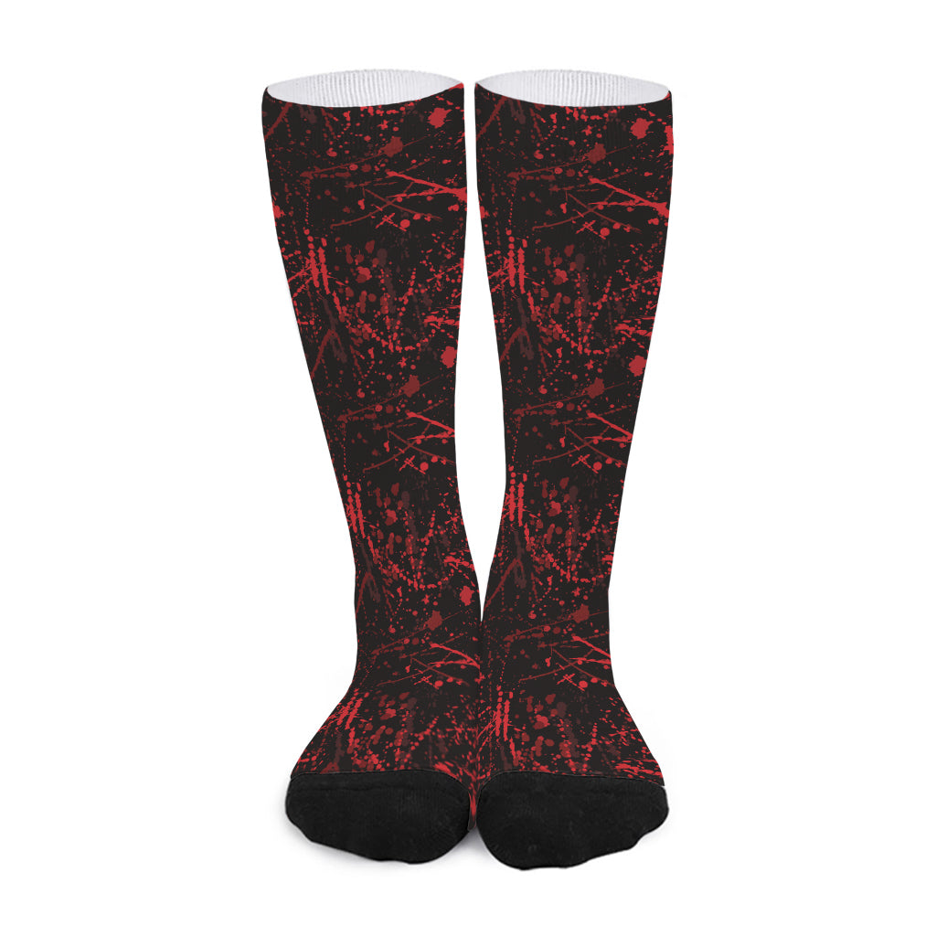 Halloween Red Blood Print Long Socks