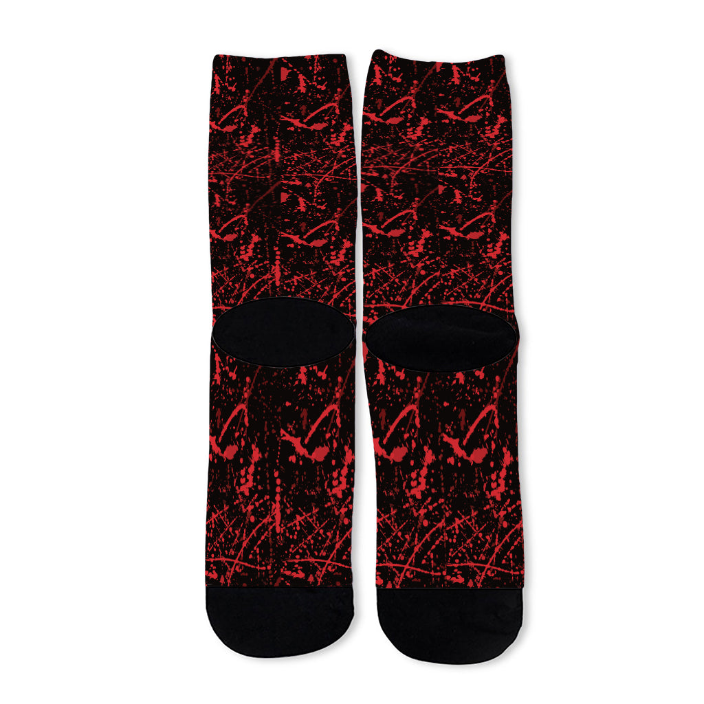 Halloween Red Blood Print Long Socks