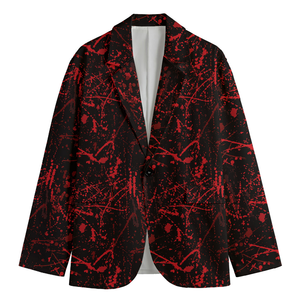 Halloween Red Blood Print Men's Blazer