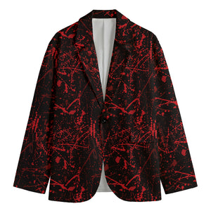 Halloween Red Blood Print Men's Blazer