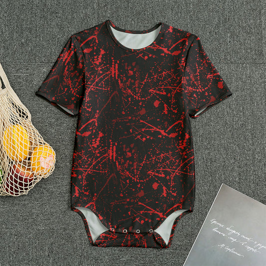 Halloween Red Blood Print Men's Bodysuit