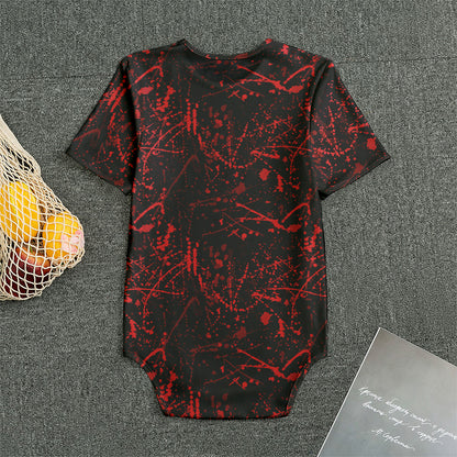 Halloween Red Blood Print Men's Bodysuit