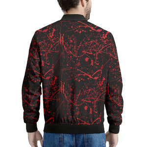 Halloween Red Blood Print Men's Bomber Jacket