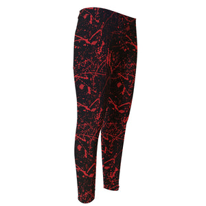 Halloween Red Blood Print Men's Compression Pants