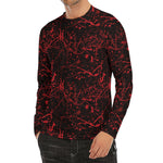 Halloween Red Blood Print Men's Long Sleeve Rash Guard