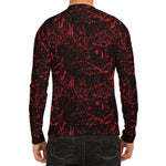 Halloween Red Blood Print Men's Long Sleeve Rash Guard