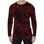 Halloween Red Blood Print Men's Long Sleeve T-Shirt