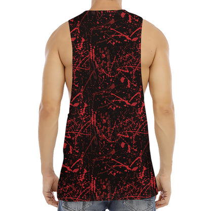 Halloween Red Blood Print Men's Muscle Tank Top