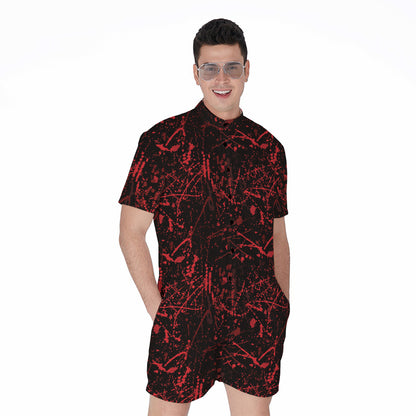 Halloween Red Blood Print Men's Rompers