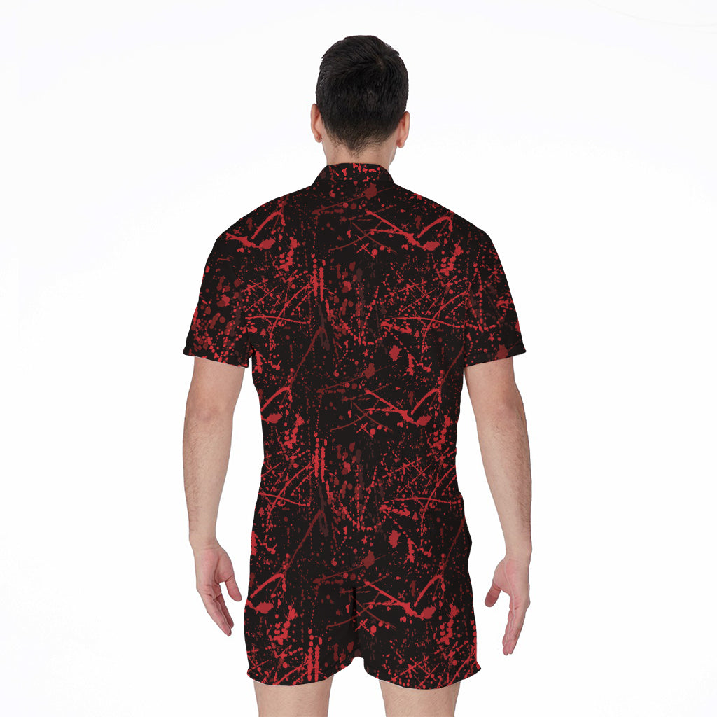 Halloween Red Blood Print Men's Rompers