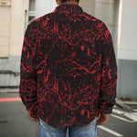 Halloween Red Blood Print Men's Shirt Jacket