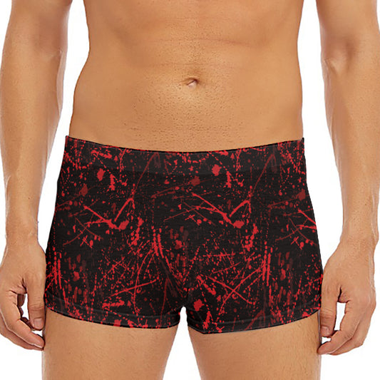 Halloween Red Blood Print Men's Short Boxer Briefs