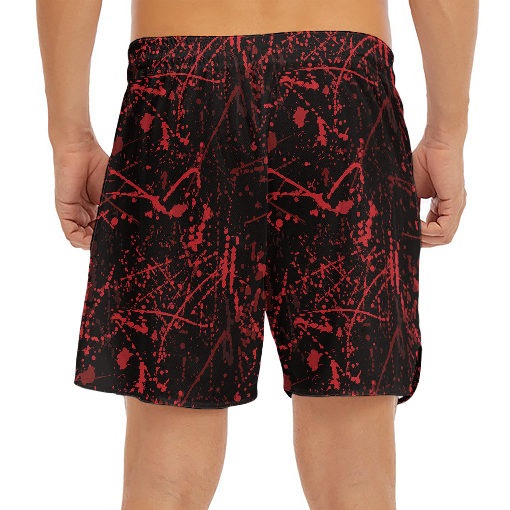 Halloween Red Blood Print Men's Split Running Shorts