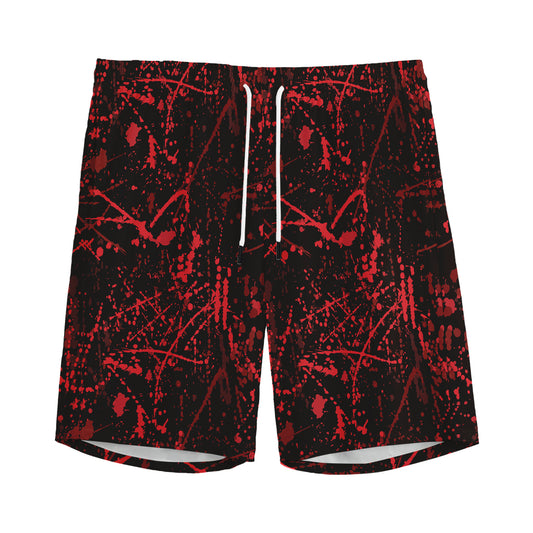 Halloween Red Blood Print Men's Sports Shorts