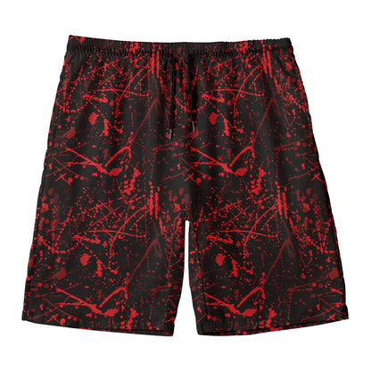 Halloween Red Blood Print Men's Swim Trunks