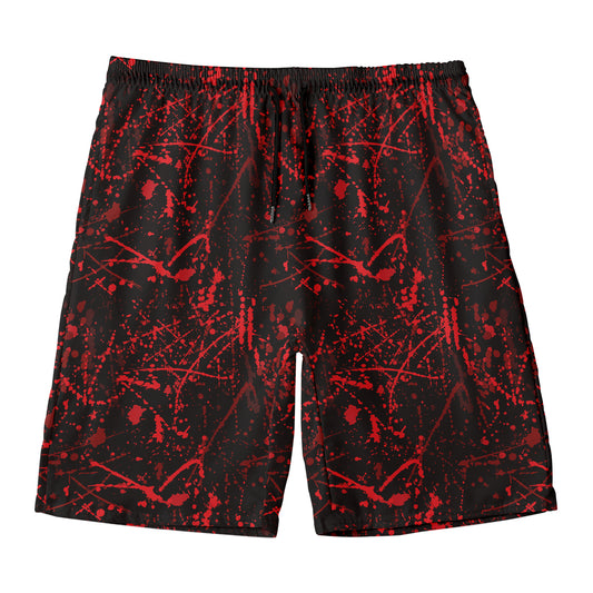 Halloween Red Blood Print Men's Swim Trunks