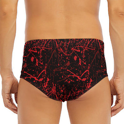 Halloween Red Blood Print Men's Triangle Swim Briefs