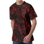 Halloween Red Blood Print Men's Velvet T-Shirt