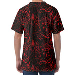 Halloween Red Blood Print Men's Velvet T-Shirt