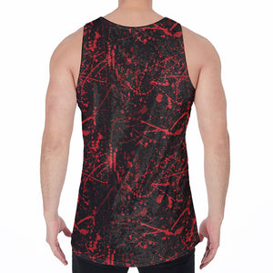 Halloween Red Blood Print Men's Velvet Tank Top