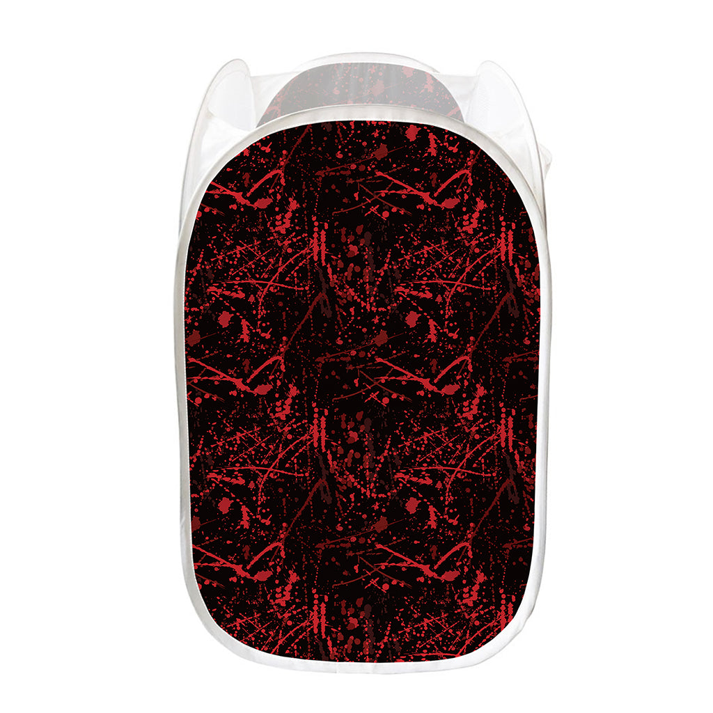 Halloween Red Blood Print Mesh Laundry Hamper