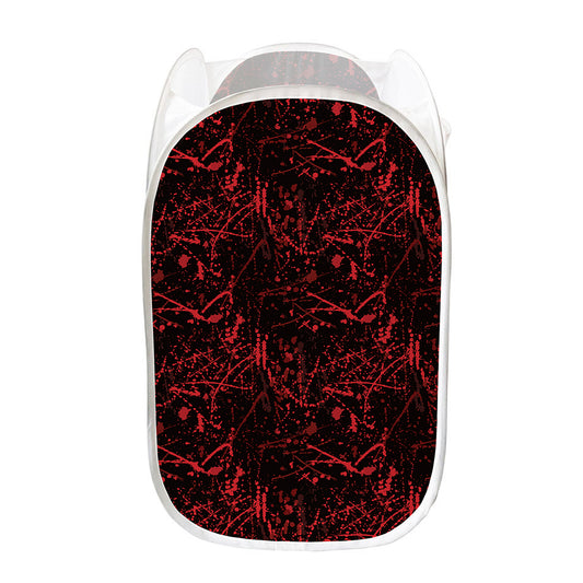 Halloween Red Blood Print Mesh Laundry Hamper