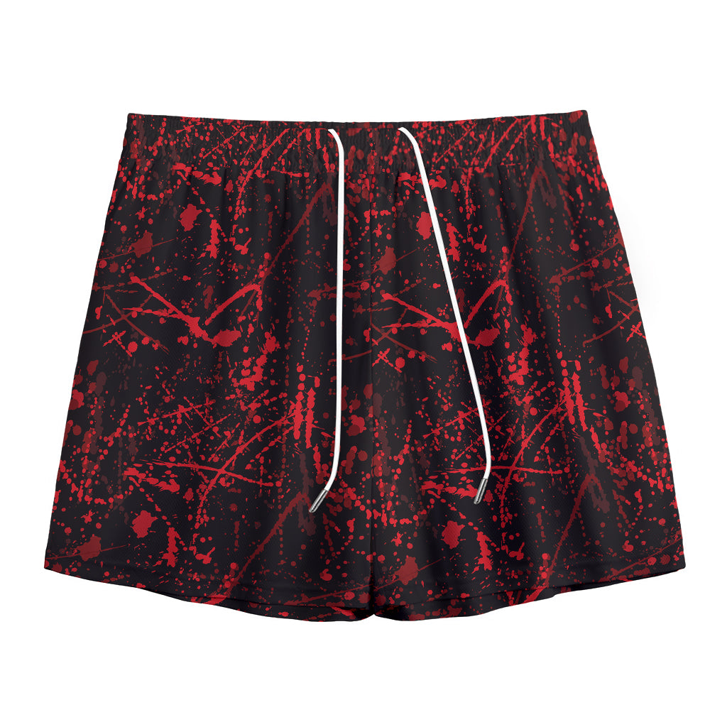 Halloween Red Blood Print Mesh Shorts