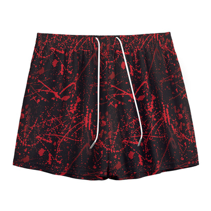 Halloween Red Blood Print Mesh Shorts