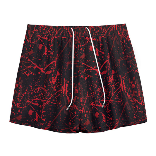 Halloween Red Blood Print Mesh Shorts