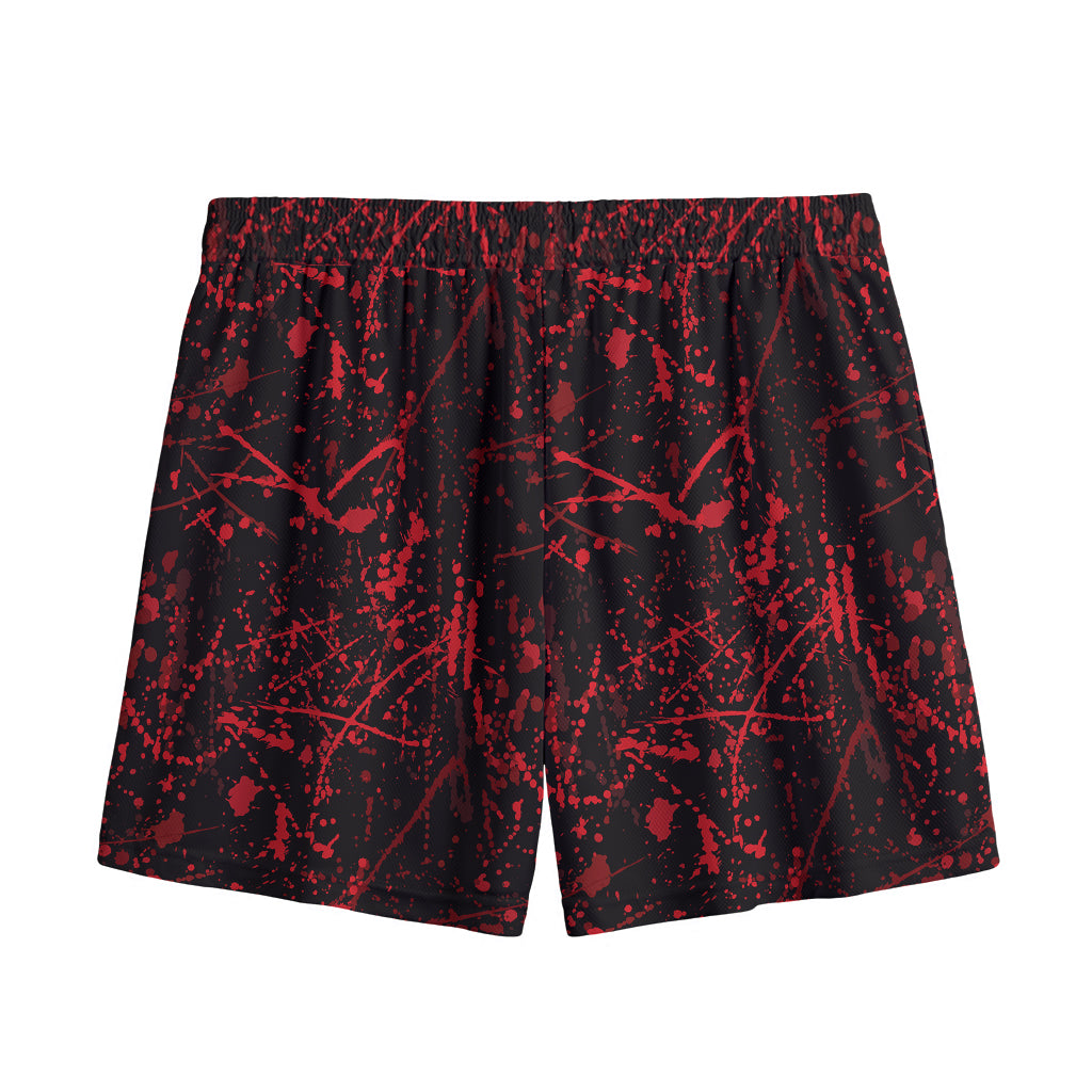 Halloween Red Blood Print Mesh Shorts