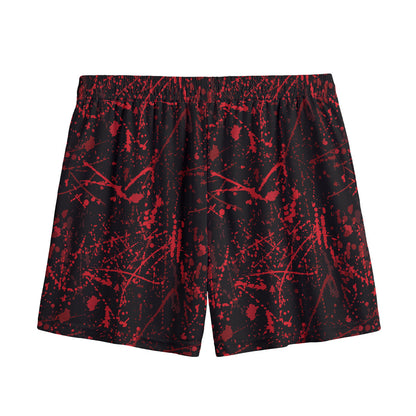 Halloween Red Blood Print Mesh Shorts