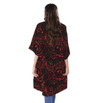 Halloween Red Blood Print Open Front Beach Cover Up