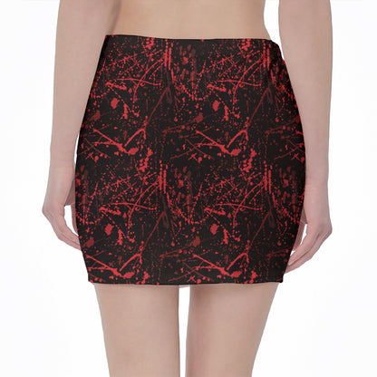 Halloween Red Blood Print Pencil Mini Skirt