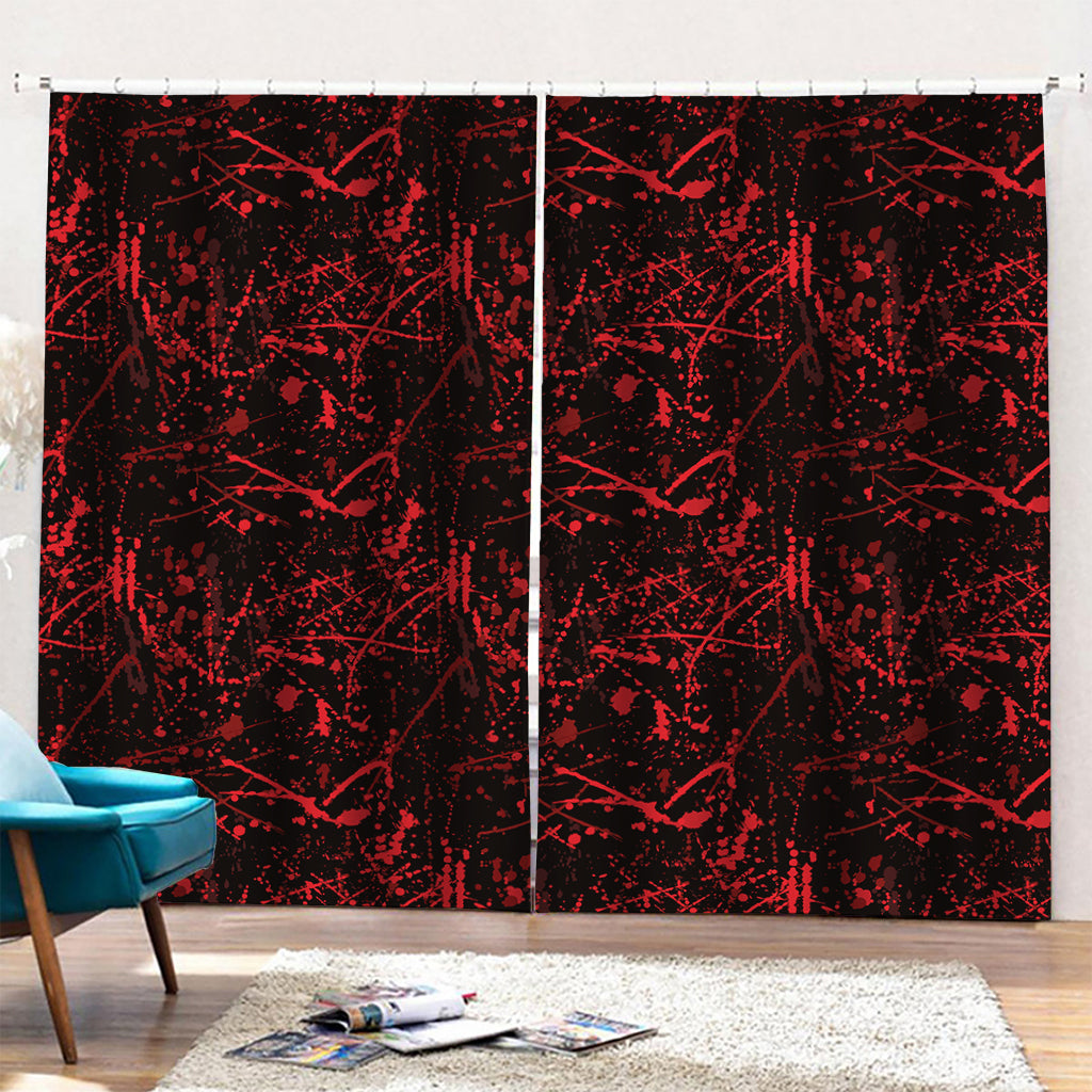 Halloween Red Blood Print Pencil Pleat Curtains