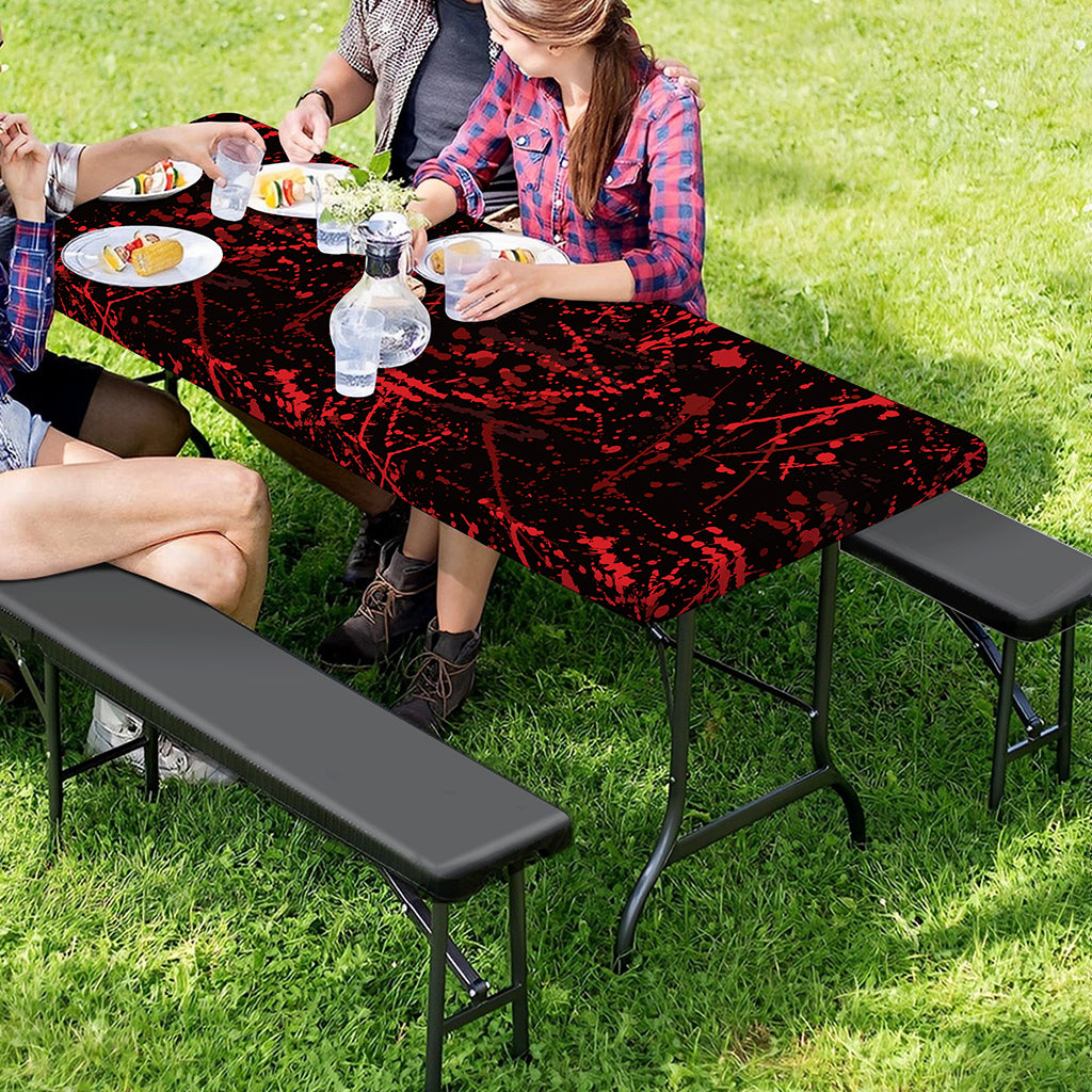 Halloween Red Blood Print Picnic Table Cover
