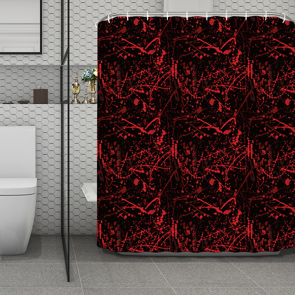 Halloween Red Blood Print Polyester Shower Curtain