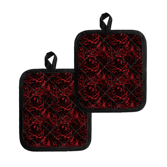Halloween Red Blood Print Pot Holders