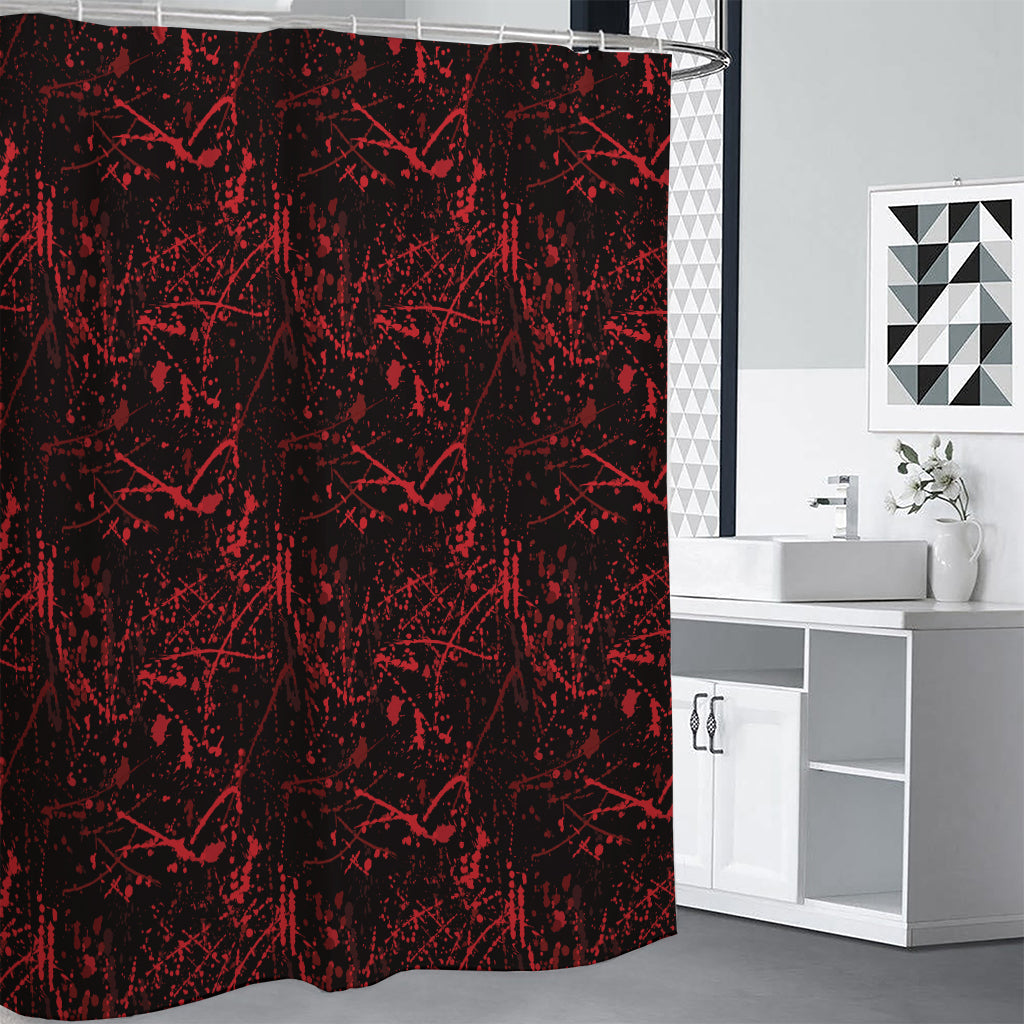 Halloween Red Blood Print Premium Shower Curtain