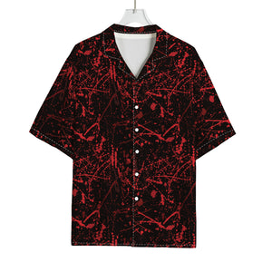 Halloween Red Blood Print Rayon Hawaiian Shirt