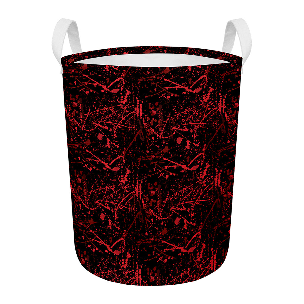Halloween Red Blood Print Round Laundry Basket