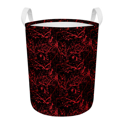 Halloween Red Blood Print Round Laundry Basket