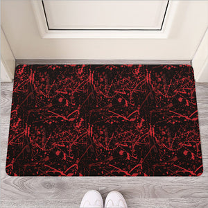 Halloween Red Blood Print Rubber Doormat