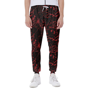 Halloween Red Blood Print Scuba Joggers