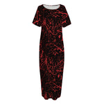 Halloween Red Blood Print Short Sleeve Long Nightdress