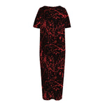 Halloween Red Blood Print Short Sleeve Long Nightdress