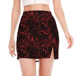 Halloween Red Blood Print Side Slit Mini Skirt